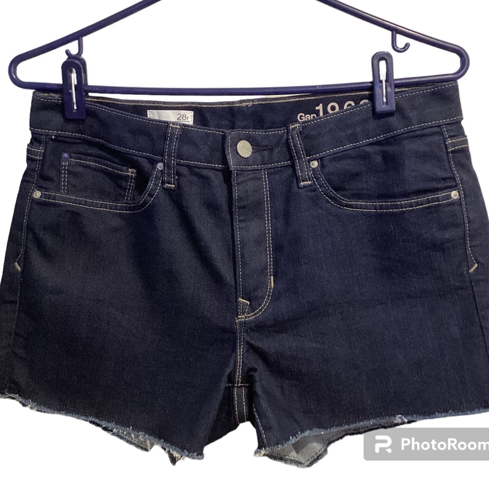 GAP 1969 Slim Cutoffs Ink Blue Denim Shorts, Size 28 Regular